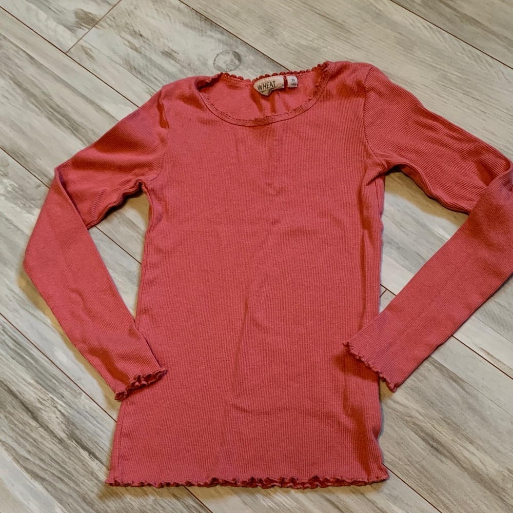 WHEAT Pink Ribbed Long-Sleeve Top